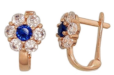 Diamond Sky Gold Earrings Gold Flower XVII