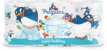 Туалетная бумага Kartika Penguins, 3 сл, 8 л.