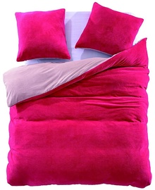 DecoKing Furry 11 Bedding Set Amaranth/Light Pink 200x200/80x80 2pcs