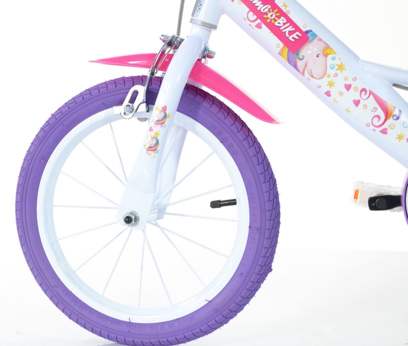 Детский велосипед Bimbo Bike Unicorn, белый/фиолетовый, 16″