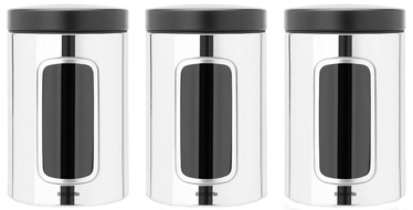 Brabantia Window Canister 1.4l Brilliant Steel Set 3pcs