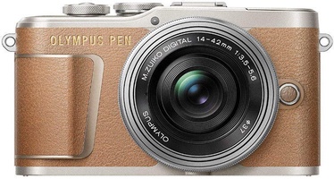 Olympus PEN E-PL9 Body Brown + EZ-M1442EZ Silver