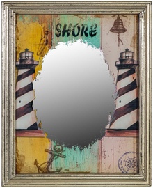 Home4you Mirror Lighthouse 47x39x2cm Antique Silver 76144