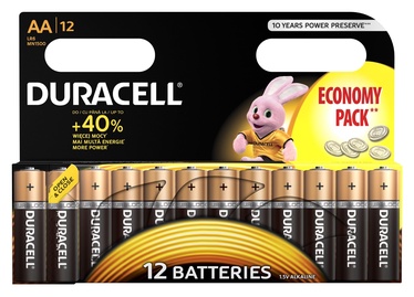 Baterijas Duracell Alkaline Power AA B12 12gab