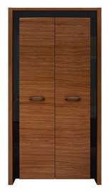 Skapis Black Red White Arosa Oak Brown/Black Gloss, 105x60x200.5 cm