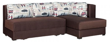 Kampinė sofa Bodzio Judyta Dark Brown/London 1, dešininė, 225 x 155 x 77 cm