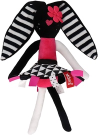 Mīkstā rotaļlieta Hencz Toys Bunny, balta/melna/rozā, 30 cm