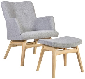 Home4you Armchair Civic With Foot Stool Gray 20823