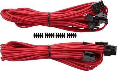 Corsair Premium Individually Sleeved PCIe Cables with Dual Connectors, Type 4 (Gen 3) Red