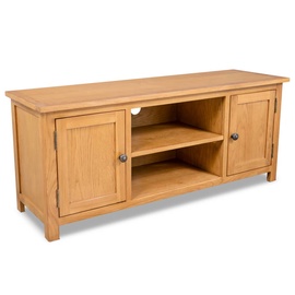 TV galds VLX Solid Oak Wood 244467, brūna, 1200 mm x 300 mm x 480 mm