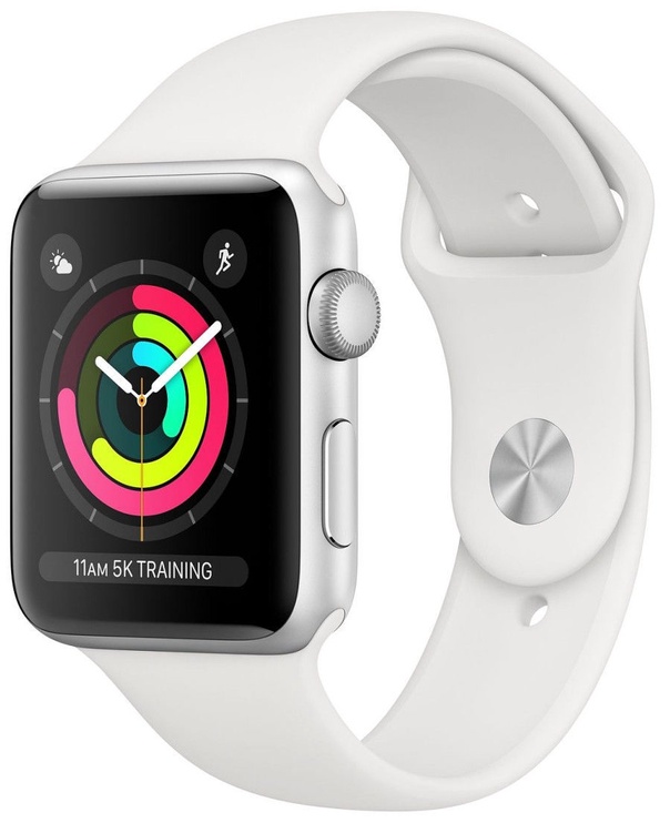 Išmanusis laikrodis Apple Watch 3 GPS 42mm, balta/sidabro