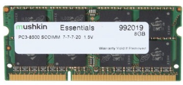 Operatīvā atmiņa (RAM) Mushkin Essentials 8GB 1066MHz CL7 DDR3 SO-DIMM 992019