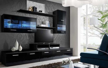 Cama Meble Wall Unit Logo II With Lights Black