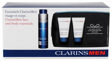 Clarins Men Revitalizing Gel 50ml + 30ml Active Face Wash + 30ml Shampoo & Shower + Bag