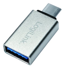 Адаптер Logilink, USB 3.1 type C/USB 3.0 A female, серебристый