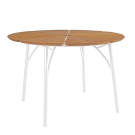 Dārza galds Home4you Greenwood White, 110 x 110 x 72.5 cm