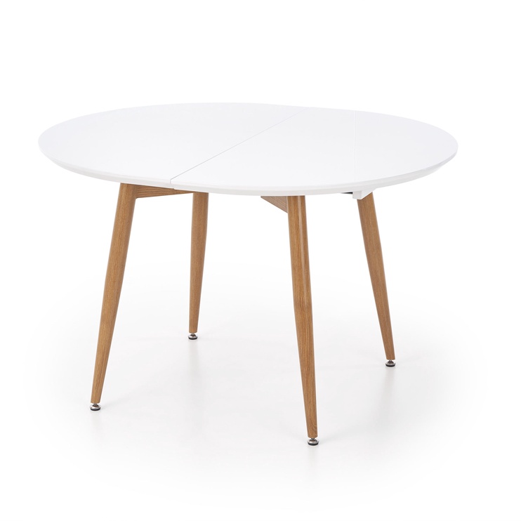 Обеденный стол c удлинением Edward, белый/дубовый, 120 см x 100 см x 75 см