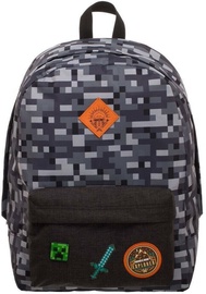 Skolas mugursoma Licenced Minecraft Camo, melna/pelēka
