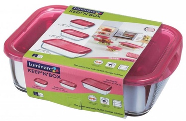 Luminarc Keep n Food Container With Pink Lid 3pcs