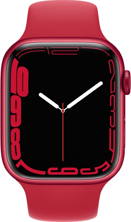 Nutikell Apple Watch Series 7 GPS + Cellular, 45mm RED Aluminium Case with RED Sport Band - Regular, punane