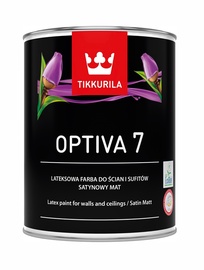 Vandeniniai akriliniai dažai Tikkurila Optiva 7 BA, balti, 0.9 l