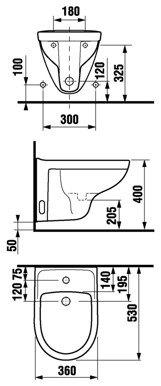 Биде Jika Lyra Plus 30381, 360 мм x 530 мм x 350 мм, белый