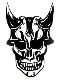 Windowsticker Skull 002 Black