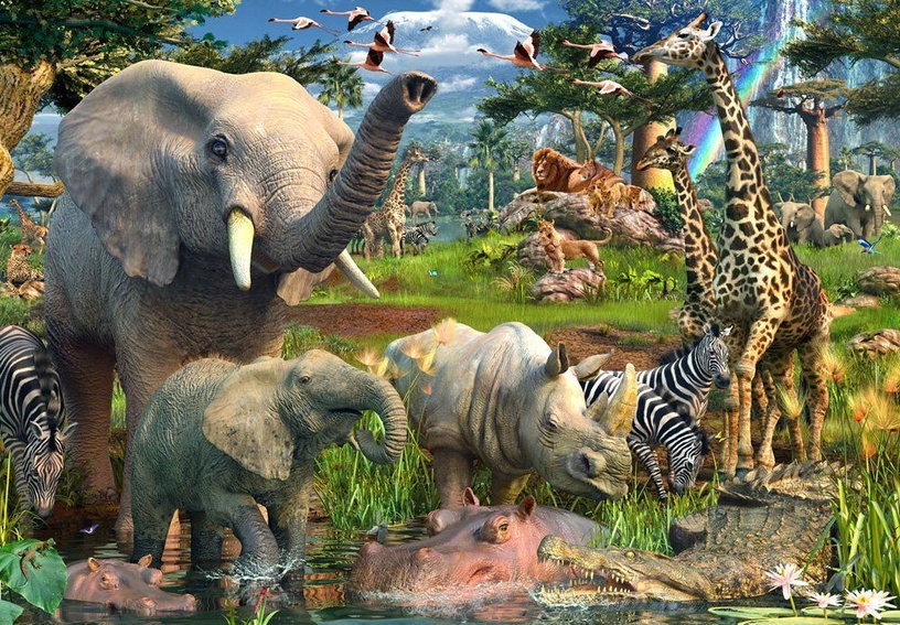 Dėlionė Ravensburger At The Waterhole, 276 cm x 192 cm