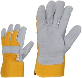 Рабочие перчатки прорезиненные Artmas, искусственная кожа/замша, желтый/серый, 10