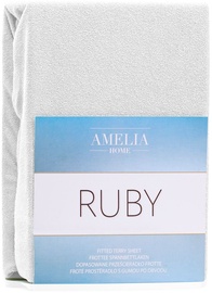 Voodilina AmeliaHome Ruby, valge, 200x200 cm, kummiga