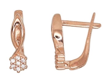 Diamond Sky Gold Earrings Crystal Flower I