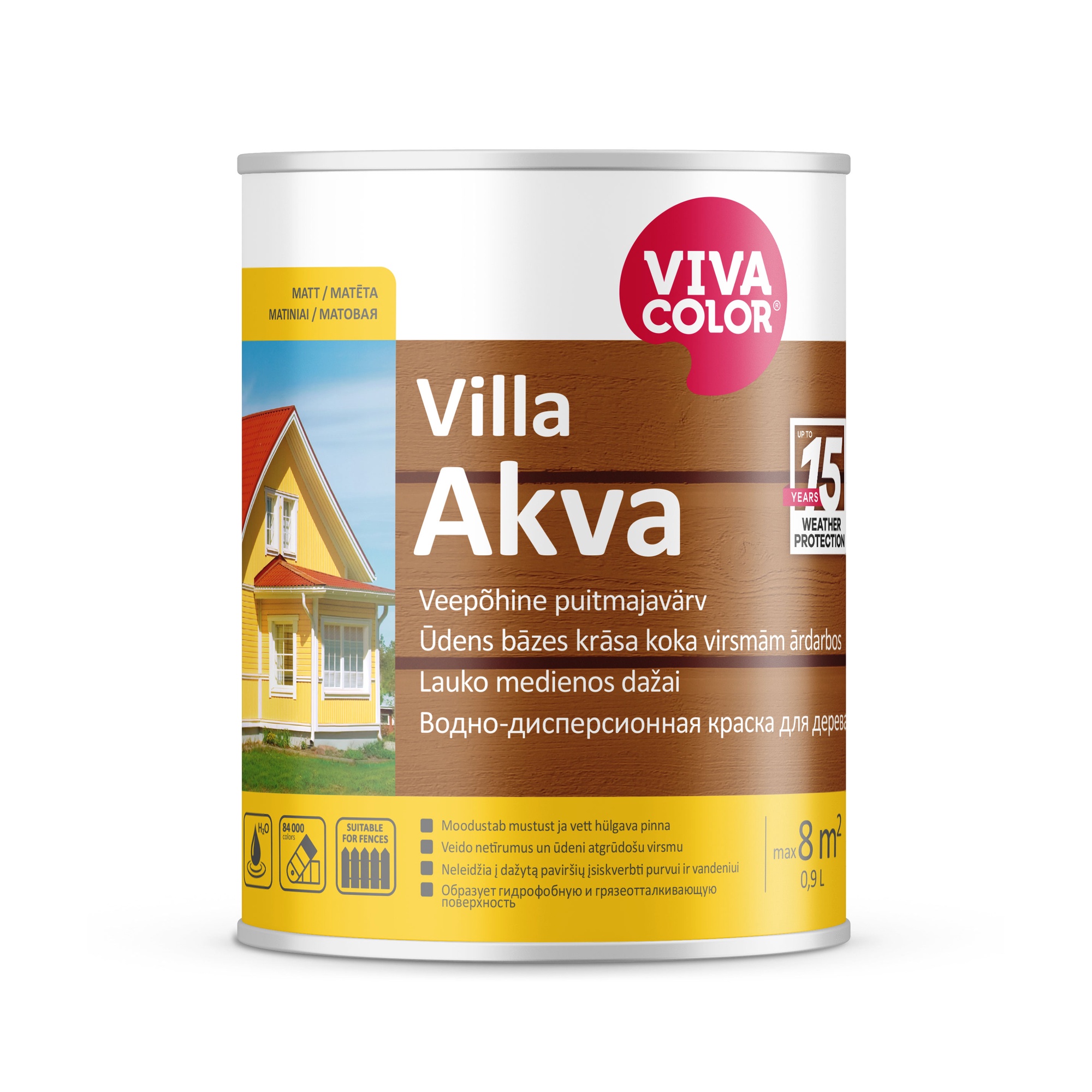 Краска Vivacolor Villa Akva, эмульсионная, фактура: матовая, 0.9 l .