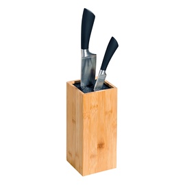 Подставка для кухонных ножей, 10 см x 10 см x 23 см, дерево, коричневый