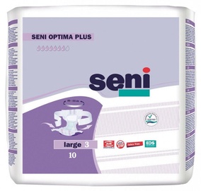 Seni Optima Plus Adult Diapers With Adjustable Hip Bands 10pcs Large