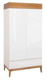 Skapis Black Red White Kioto White/Oak, 97x55x195 cm