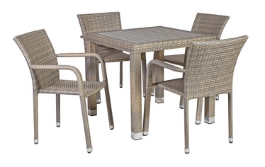 Home4you Larache K21040 Table And Four Chair Set Grey