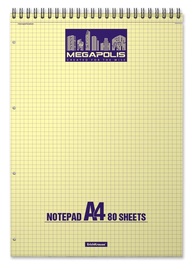 ErichKrause Wirebound Notepad Megapolis Yellow Concept 80 Sheets A4