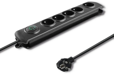 Qoltec Surge Protector Power Strip 1.8m Black