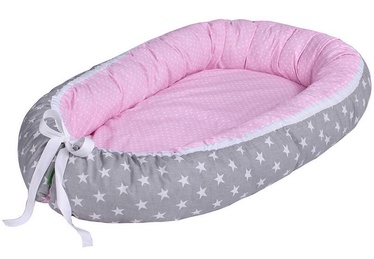 Lulando Multifunctional Baby Nest Grey With White Stars/Pink With Dots