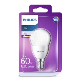 Led lamp Philips P48, 7W, E14, 4000K, 830lm