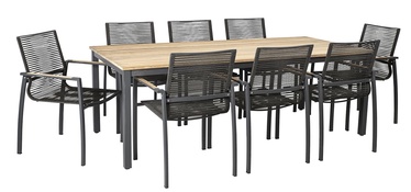Āra mēbeļu komplekts Home4you Montana, pelēks, 8 sēdvietas