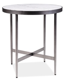 Kavos staliukas Signal Meble Dolores C White Marble/Grey, 500x500x550 mm