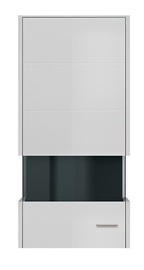 Black Red White Median SFW1W Hanging Glass Door Cabinet White/White Gloss