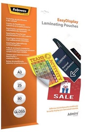 Laminēšanas plēve Fellowes Laminating Pouches Easy Display, 80 μm, 25 gab.