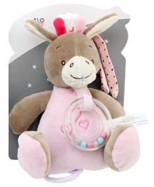 Axiom New Baby Donkey Music Box With Rattle Pink 18cm 4950e