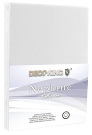 Простыня DecoKing Nephrite, белый, 200 см x 220 см, на резинке