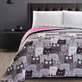 Gultas pārklājs DecoKing Cat Invasion, daudzkrāsains, 170x210 cm
