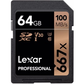 Lexar 64GB Professional 667x SDXC UHS-I Card U3 V30