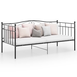 Диван-кровать VLX Metal 324779, черный, 206.5 x 95 x 89.5 см