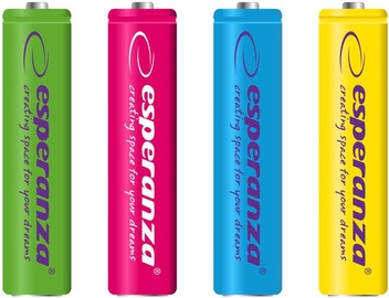 Esperanza Rechargaeble Batteries 4x AAA 1000mAh Mix